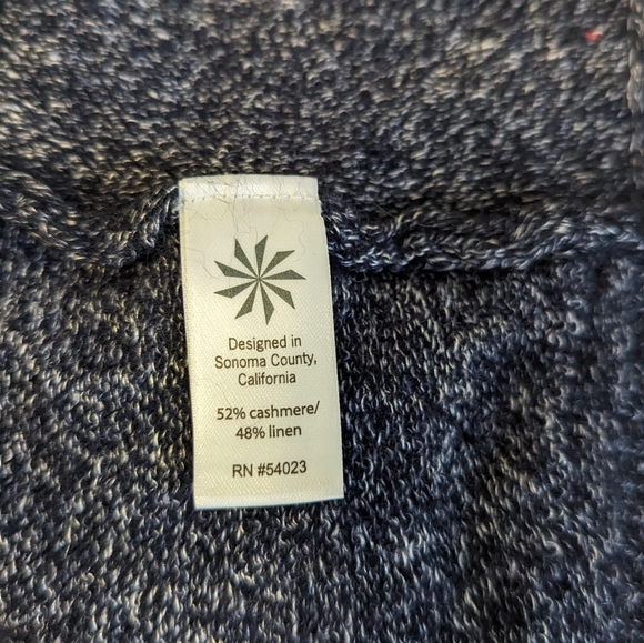 Athleta women's xs 52% cashmere shawl cocoon wrap navy heathered - Picture 2 of 6